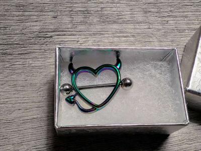 Ox Devil Hearts Nipple Ring Piercing Barbell set - Thumbnail 6