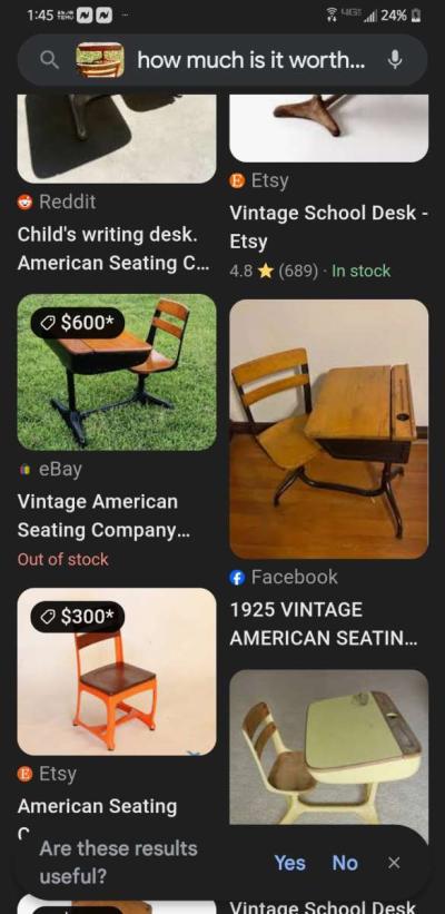 vintage American seating school desk - Thumbnail 5