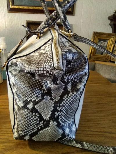 Michael Kors Preowned Dome Satchel White  Python large - Thumbnail 4