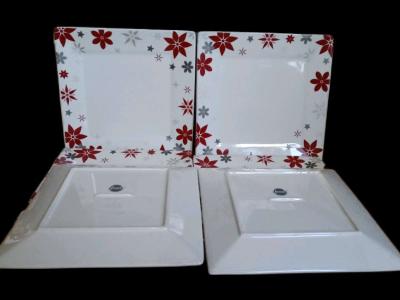 Food Network LINZER STAR 10 Sq Dinner Plate Set 4 Confetti R - Thumbnail 2