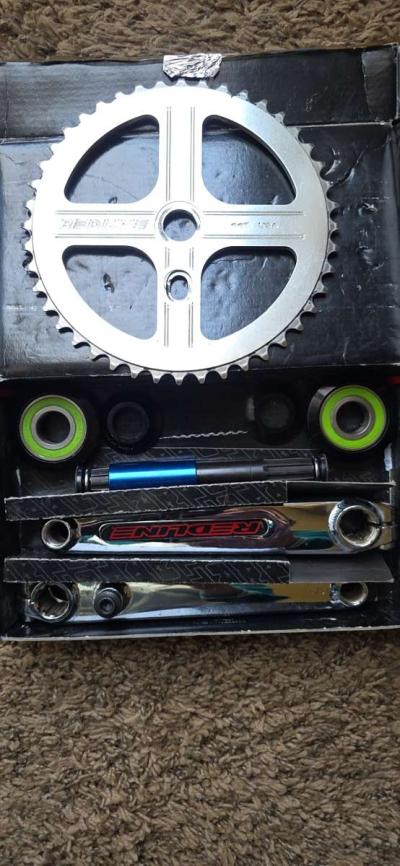redline complete bmx crank 175 single pinch bolt arms