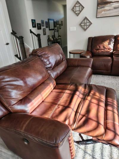 2 piece leather electric reclining sofas - Thumbnail 2