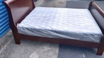 Queen Size Sleigh Bed and Pillow top Mattress - Thumbnail 4
