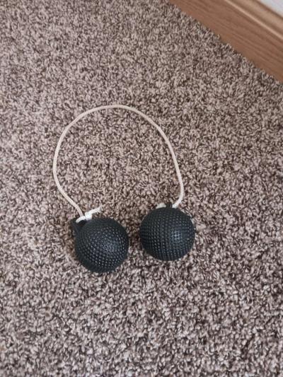 Set 1 black bolo balls for ladder ball toss game