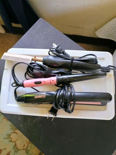 hot comb mini hair straightener mini curling wand - Thumbnail 2