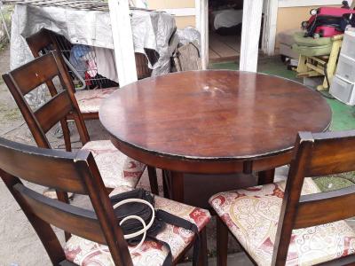 Round Wooden Dining Table 4 chairs - Thumbnail 6