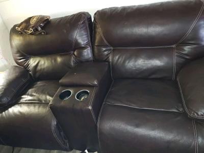 nice like new leather electric reclining couch - Thumbnail 3