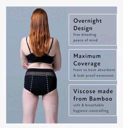 10 pairs Goat Union hirise overnight period briefs black 2XL - Thumbnail 6