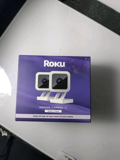 Roku Indoor Camera 2024  Home Security  2Pack  Wired Securit
