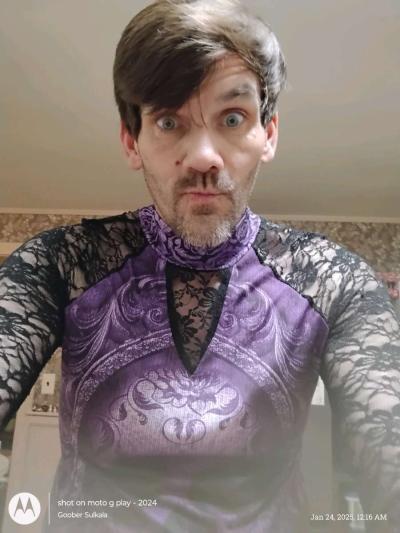 Purple long sleeve lace top - Thumbnail 2