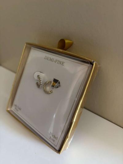 Diamond 14 karat gold plated earrings - Thumbnail 4