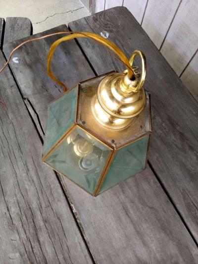Vintage Brass Hanging Light - Thumbnail 2