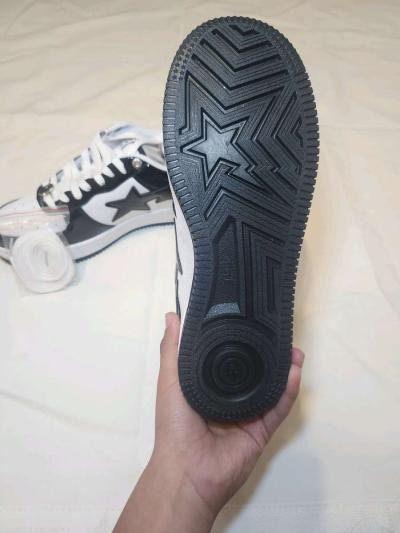 Man Bape Sta Patent Leather Black White Shoes - Thumbnail 5