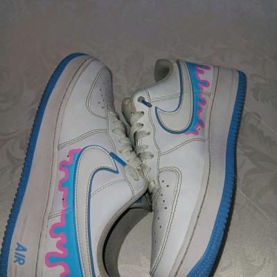 White Air Forces Custom Painted - Thumbnail 2