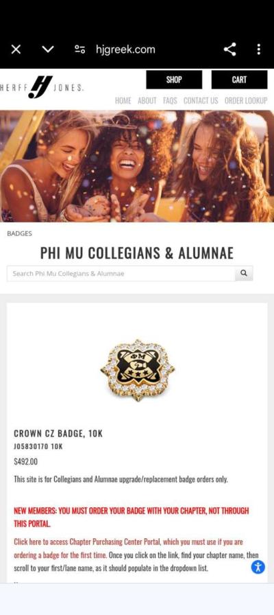 10kt gold Sorority pin - Thumbnail 4