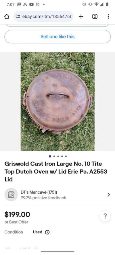 griswold tite top dutch oven 833 patent No 8 - Thumbnail 4