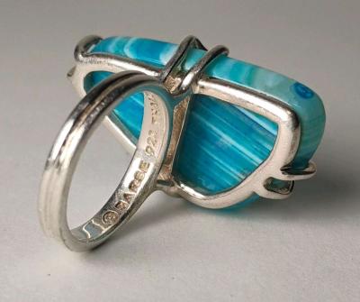 sterling silver agate ring size 6 - Thumbnail 4