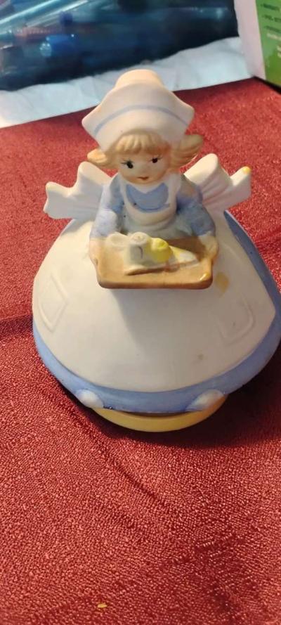 Vintage Nurse Music Box Figurine