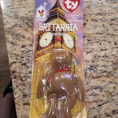ty BRITANNIA THE BEAR rare beenie baby - Thumbnail 3