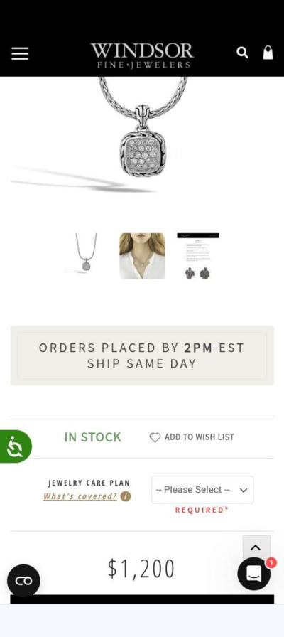 John Hardy Nordstroms silver and diamond pave necklace - Thumbnail 5