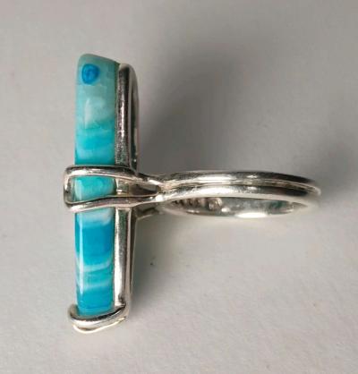 sterling silver agate ring size 6 - Thumbnail 2