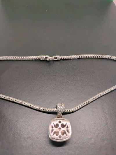 John Hardy Nordstroms silver and diamond pave necklace - Thumbnail 4