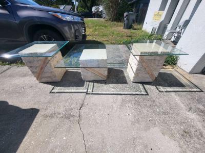 Postmodern Tessellated Mactan Stone Console Table w Polished - Thumbnail 3