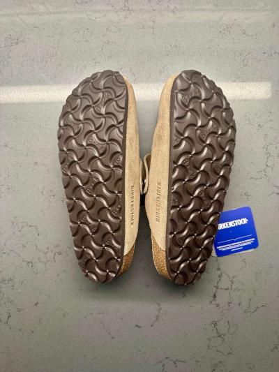 Birkenstock Womens Boston Clogs Suede Taupe Size 37 - Thumbnail 4