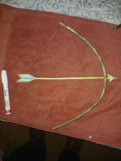 hand carved bow n arrows for display - Thumbnail 3