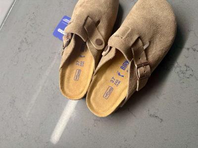 Birkenstock Womens Boston Clogs Suede Taupe Size 37 - Thumbnail 2