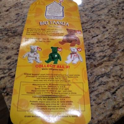 ty BRITANNIA THE BEAR rare beenie baby - Thumbnail 2