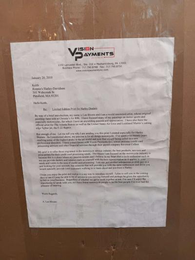 2010 signed Lee Bivens softail motorcycle poster - Thumbnail 3