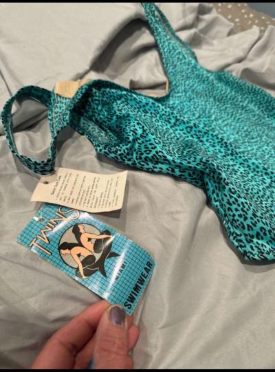 Vintage Leopard print One piece bathing suit - Thumbnail 3