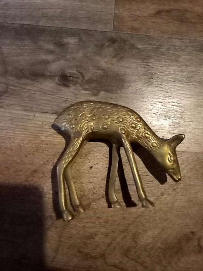 vintage brass deer - Thumbnail 2