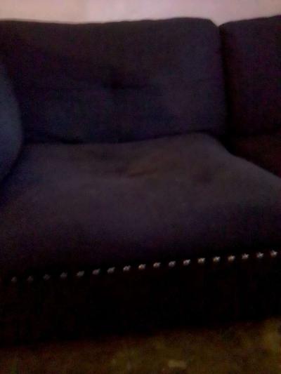 studded black contemporary couch - Thumbnail 4