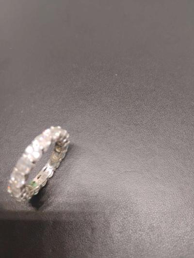silver eternity diamond ring - Thumbnail 2