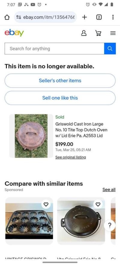 griswold tite top dutch oven 833 patent No 8 - Thumbnail 3