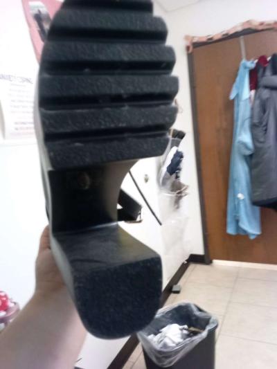 a pair of black platform boots high heeled - Thumbnail 2