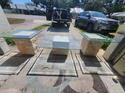 Postmodern Tessellated Mactan Stone Console Table w Polished - Lakeland, Florida