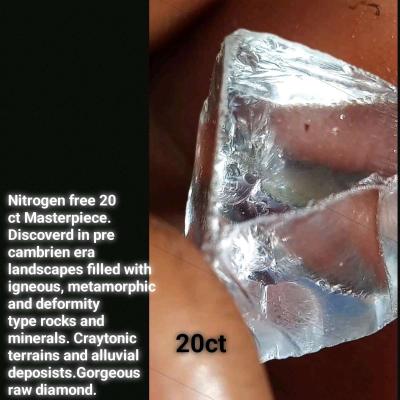 20ct Raw Type2A Colorless D Diamond Forsale Visually Flawles - Thumbnail 2