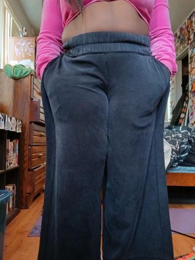 lulu lemon black wide legged sweat pants - Thumbnail 5