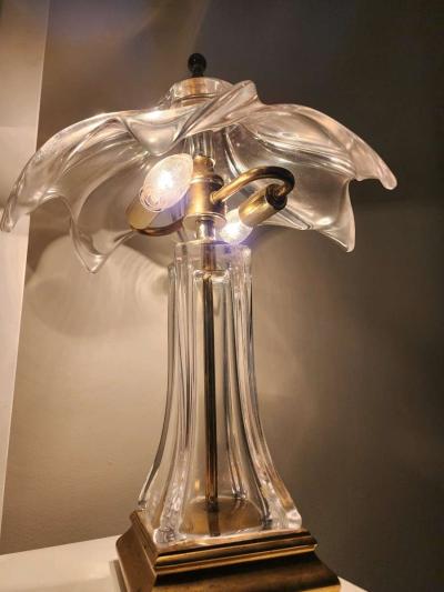 Vintage French brass lamp - Thumbnail 2