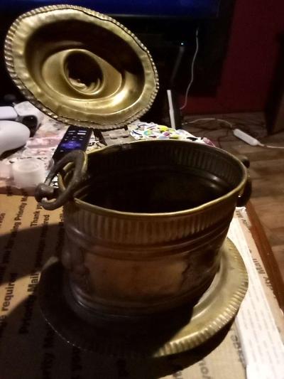 antique brass container - Thumbnail 4