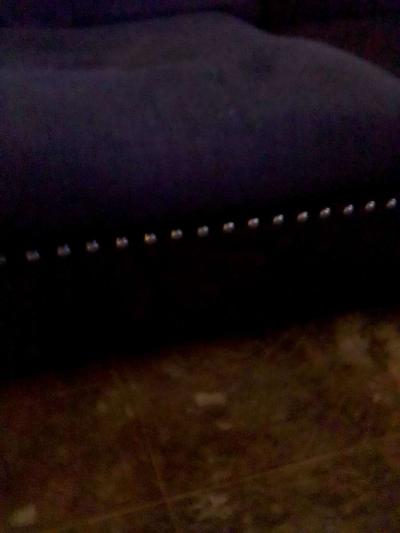 studded black contemporary couch - Thumbnail 3