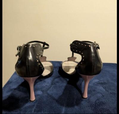Black and Gray Studded TStrap Heels 10 medium - Thumbnail 3