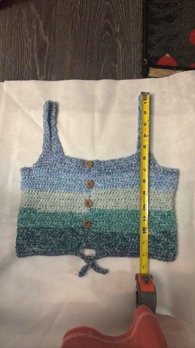 Blue gradient knit crop top No Size - Thumbnail 4