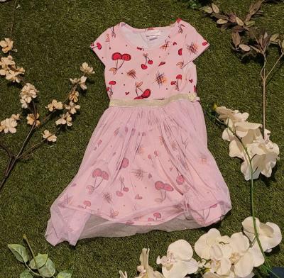 Girls Pink Cherry Dress