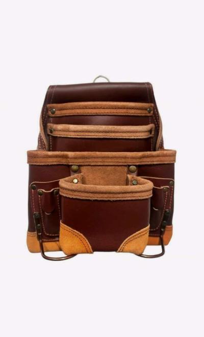 10 Pockets 2 Hammer Holders Top Grain Tool Pouch - Thumbnail 1