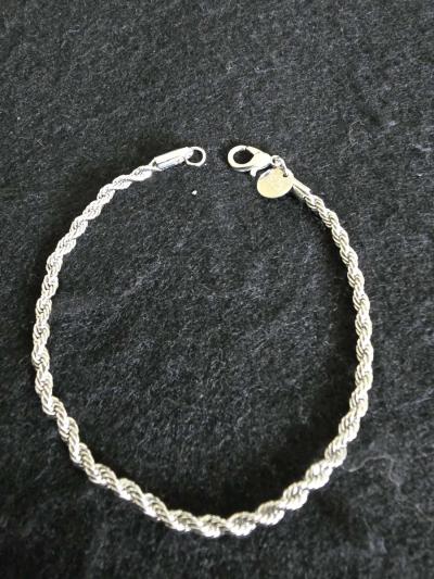 925 Sterling Silver Twisted Rope Bracelet - Thumbnail 1