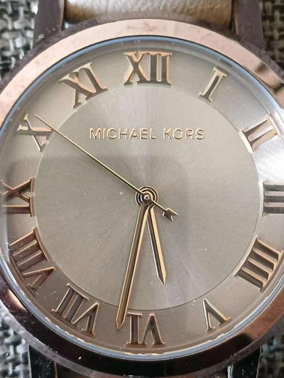 MICHAEL KORS Womens Norie Sable IP Latte Beige Leather Rose - Thumbnail 5